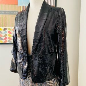 Black Sequin Holiday Jacket